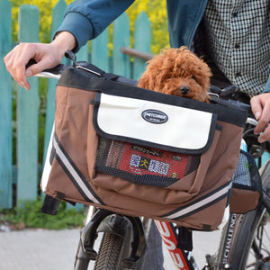 Pet Bicycle Carrier Removable Handlebar Front Basket - Perfect for Adventurous Pets
